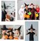 4E's Novelty Black Witch Hat – Adult & Kids Costume Accessory, Oxford Fabric, 14" Tall Pointed Hat for Halloween, Wizard, Gothic, Cosplay, Party, Hanging Floating Witch Hat Decor, Indoor & Outdoor Use